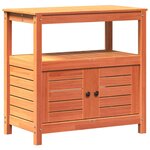 vidaXL Table de rempotage avec étagères marron bois massif de pin