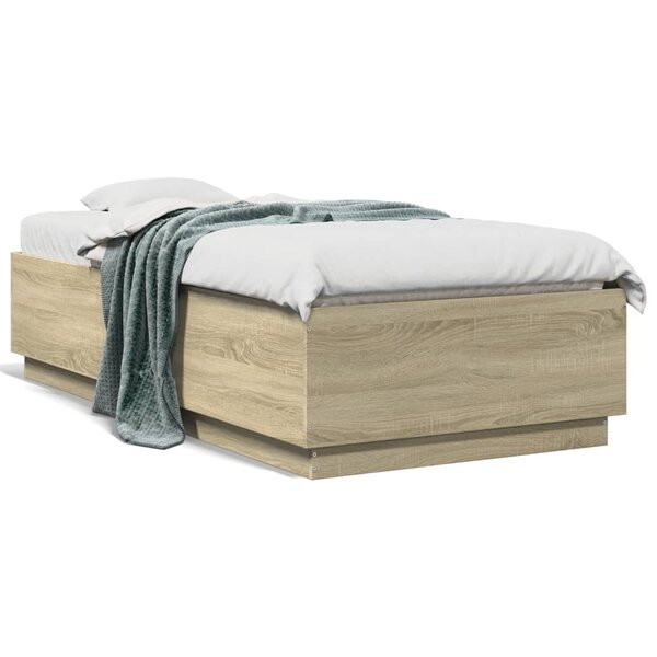 vidaXL Cadre de lit sans matelas chêne sonoma 90x190 cm