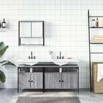 vidaXL Ensemble de meubles de salle de bain 3 Pièces Sonoma gris