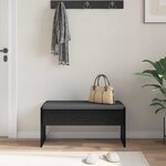 vidaXL Banc d'entrée avec coussin Chêne noir 83 x 38 x 40 cm