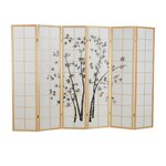 Paravent bois 6 pans bambou clair