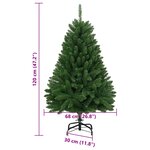 vidaXL Sapin de Noël artificiel à charnières avec support vert 120 cm