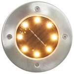 vidaXL Lampe solaire au sol 8 Pièces Lumières LED blanches chaudes