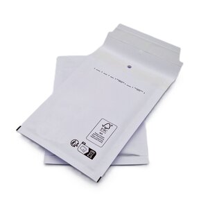 Lot de 100 pochettes ( enveloppes ) à bulles a/1 : 95 x 165 mm en kraft blanc