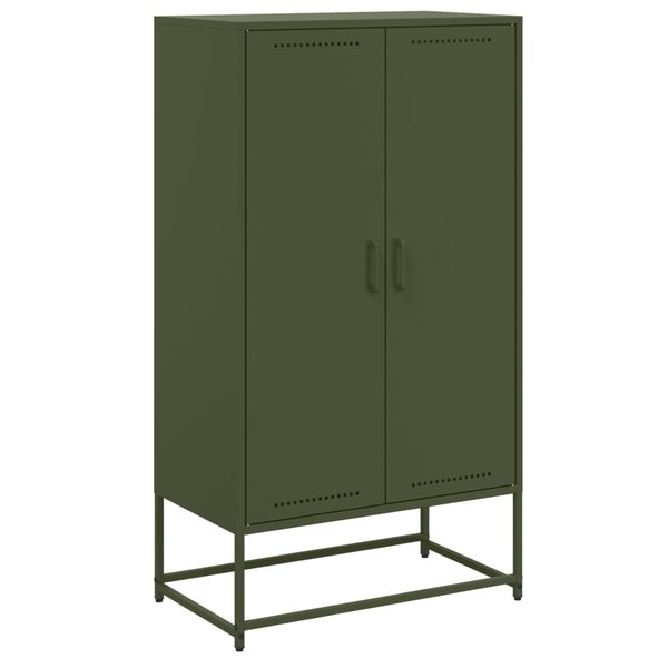 vidaXL Buffet haut vert olive 68 5x38 5x123 5 cm acier