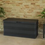 vidaXL Boîte de rangement de jardin noir 117x45x56 cm