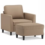 vidaXL Fauteuil avec repose-pied Cappuccino 60 cm Similicuir