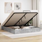 vidaXL Cadre de lit ottoman Gris béton 160 x 200 cm Bois d'ingénierie