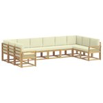 vidaXL Ensemble de canapés d'extérieur 10 Pièces Blanc et crème