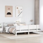 vidaXL Cadre de lit avec tête de lit sans matelas blanc 200x200 cm