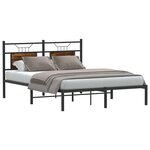 vidaXL Cadre de lit sans matelas chêne fumé 140x190 cm bois ingénierie