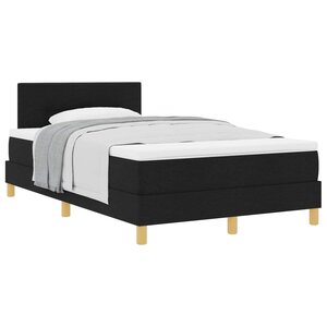 vidaXL Lit à ressorts avec matelas Noir 120 x 200 cm tissu