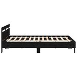 vidaXL Cadre de lit avec LED Chêne noir 200 x 200 cm Bois d'ingénierie