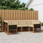 vidaXL Ensemble de canapés d'extérieur 6 Pièces Naturel et Beige