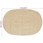 vidaXL Tapis Naturel et Blanc 100 x 152 cm Jute