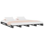 vidaXL Lit de palette sans matelas gris bois massif