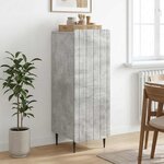vidaXL Buffet Gris béton 34 5 x 33 x 92 cm Bois d'ingénierie