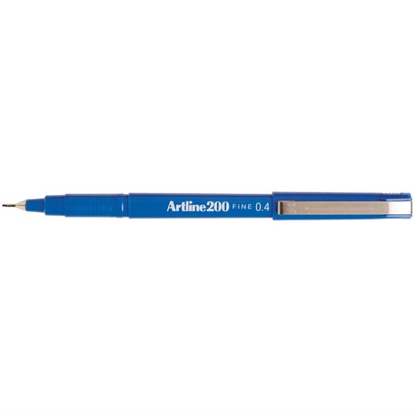 Stylo Feutre 200 Permanent Indélébile Pointe 0 4 mm Bleu x 12 ARTLINE