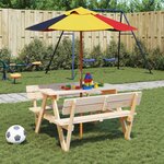 vidaXL Parasol de jardin pour enfants avec poteau en bois Ø120x140 cm