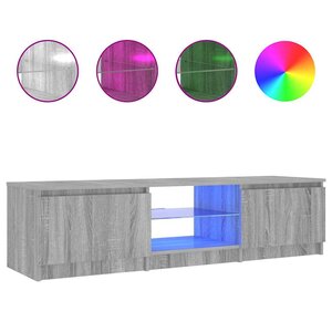 vidaXL Meuble TV avec lumières LED Sonoma gris 140x40x36 cm