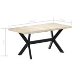 vidaXL Table à dîner Blanc 160x80x75 cm Bois de manguier massif