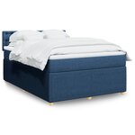 vidaXL Sommier à lattes de lit avec matelas Bleu 140x200 cm Tissu