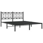 vidaXL Cadre de lit métal avec tête de lit noir 160x200 cm