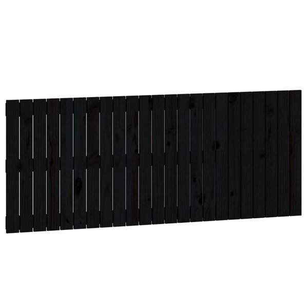vidaXL Tête de lit murale Noir 147x3x60 cm Bois massif de pin
