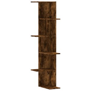 vidaXL Étagère d'angle murale chêne fumé bois d'ingénierie
