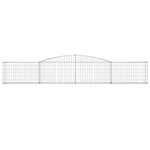 vidaXL Paniers à gabions arqués 3 Pièces 400x30x60/80 cm Fer galvanisé