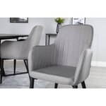 Venture Home Chaises à manger lot de 2 Comfort polyester noir et gris