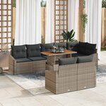vidaXL Ensemble de canapé de jardin 9 Pièces Gris Poly rotin