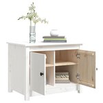 vidaXL Table basse Blanc 71x49x55 cm Bois massif de pin