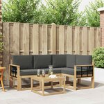 vidaXL Ensemble de canapés d'extérieur 5 Pièces Blanc et anthracite