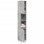 vidaXL Armoire de salle de bain gris béton 30x30x190 cm