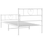 vidaXL Cadre de lit métal sans matelas et pied de lit blanc 100x200 cm