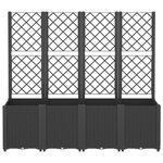 vidaXL Jardinière avec treillis noir 160x40x140 cm PP