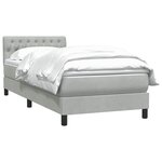 vidaXL Sommier à lattes de lit et matelas gris clair 90x210 cm velours