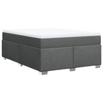 vidaXL Sommier à lattes de lit avec matelas Gris foncé 140x190cm Tissu