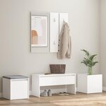 vidaXL Ensemble de meubles de couloir Blanc Bois d'ingénierie