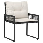 vidaXL Ensemble de meubles d'extérieur 3 Pièces Noir et Blanc