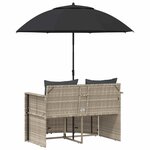 vidaXL Canapé de jardin 8 Pièces Gris clair et gris foncé polyrotin