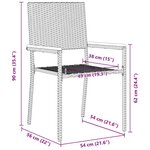 vidaXL Chaises de Jardin 4 Pièces Gris  Marron