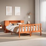 vidaXL Lit bibliothèque sans matelas cire marron 150x200cm bois massif