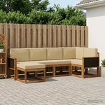 vidaXL Ensemble de canapés d'extérieur 6 Pièces Naturel et Beige