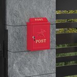 vidaXL Boîte aux lettres murale Rouge 29 x 13 x 41 cm Aluminium coulé