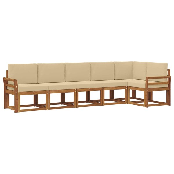 vidaXL Ensemble de canapés d'extérieur 6 Pièces Naturel et Beige