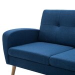 vidaXL Canapé à 3 places Tissu Bleu