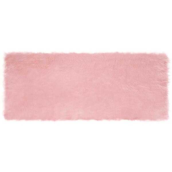 vidaXL Tapis en Peau de Mouton Synthétique Rose 80 x 200 cm Polyester