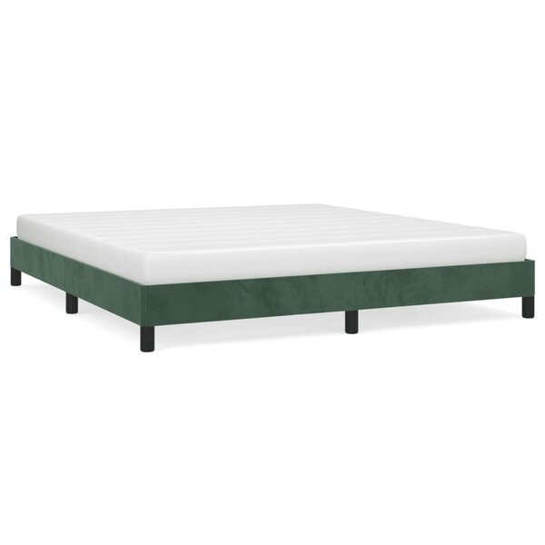 vidaXL Cadre de lit Vert foncé 160x200 cm Velours